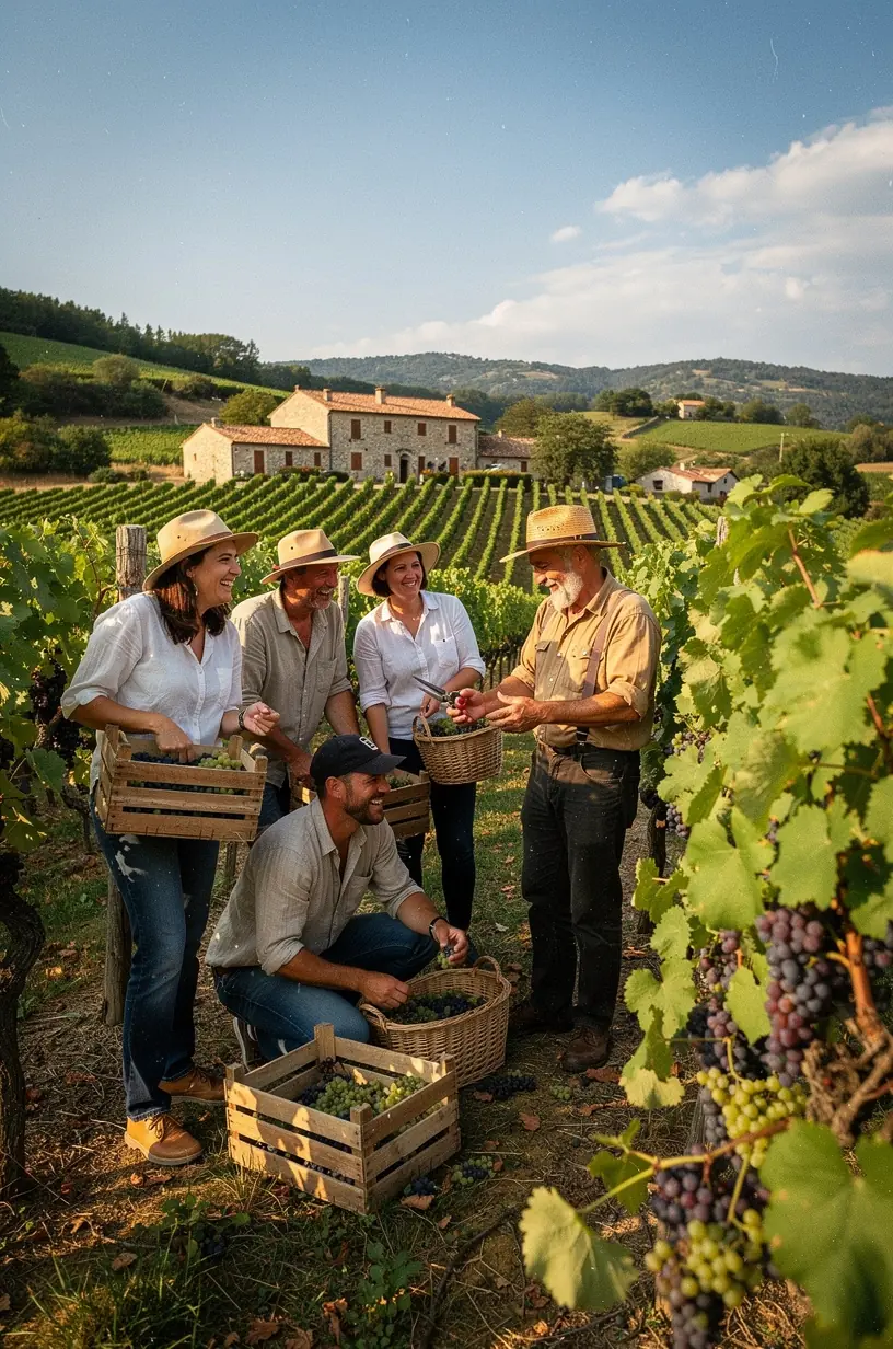 Local guide assisting travelers in a scenic European village.